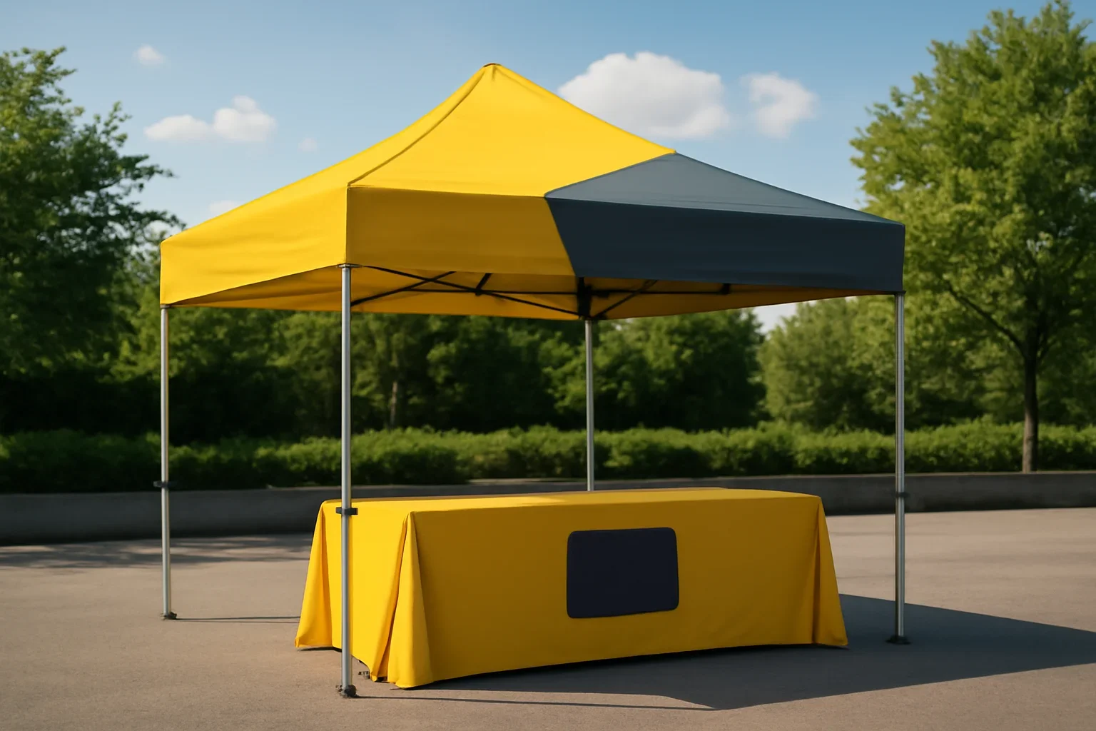 How to Design a Custom Canopy Tent With Logo setup showing a commercial canopy tent in use