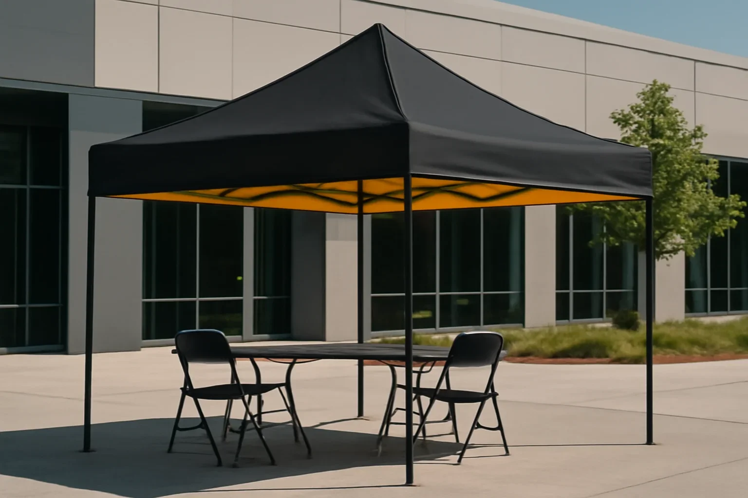 Academy Pop Up Tent Alternative setup showing a commercial canopy tent in use
