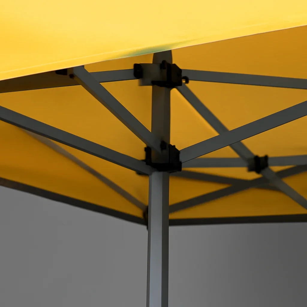 Close view of amazon canopy tent alternative materials, frame, or setup details
