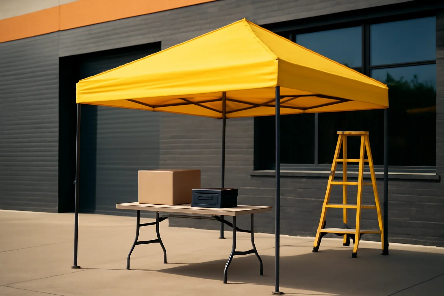 Home Depot Canopy Tent Alternative setup showing a commercial canopy tent in use