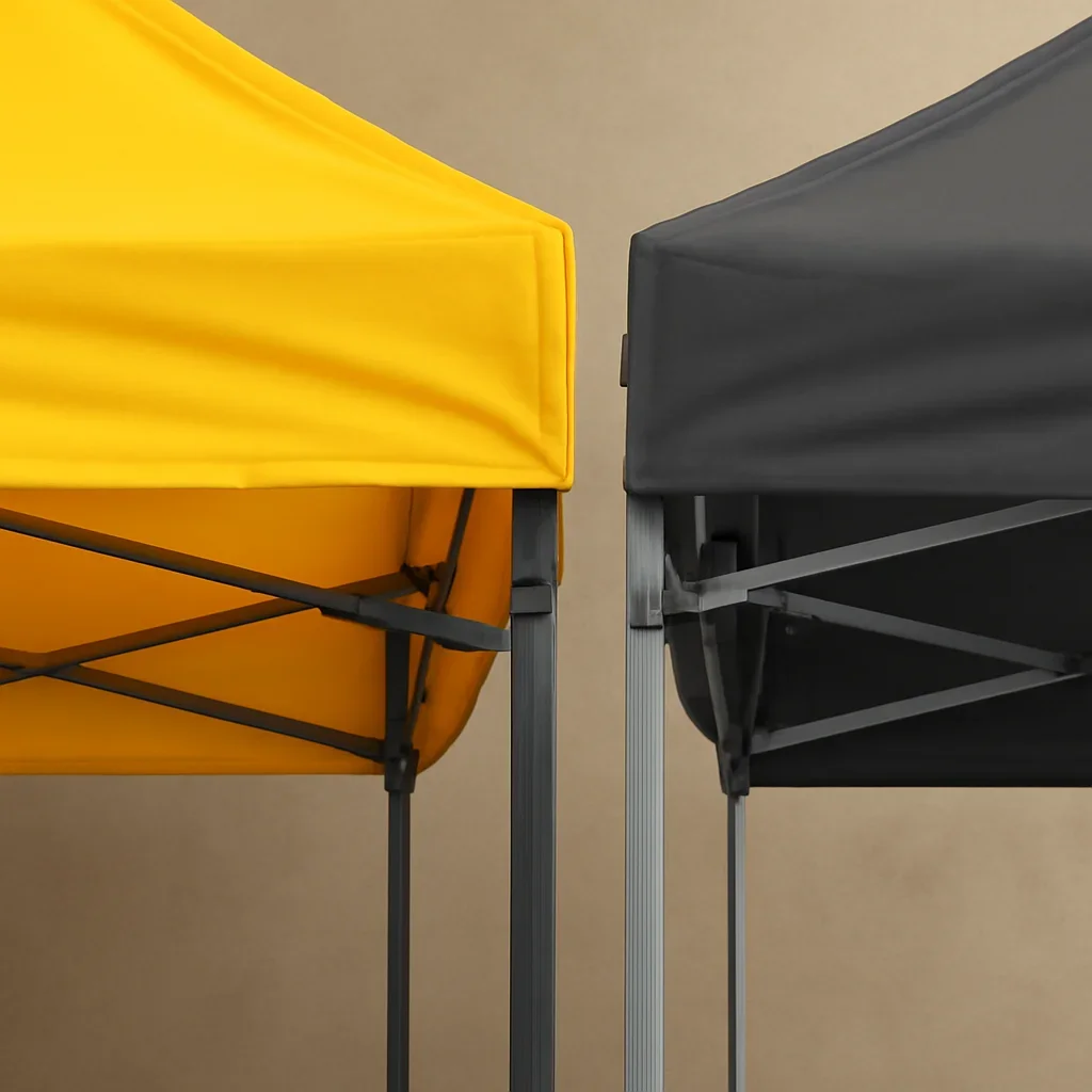 Close view of heavy duty vs standard canopy tents: what’s worth paying for? materials, frame, or setup details