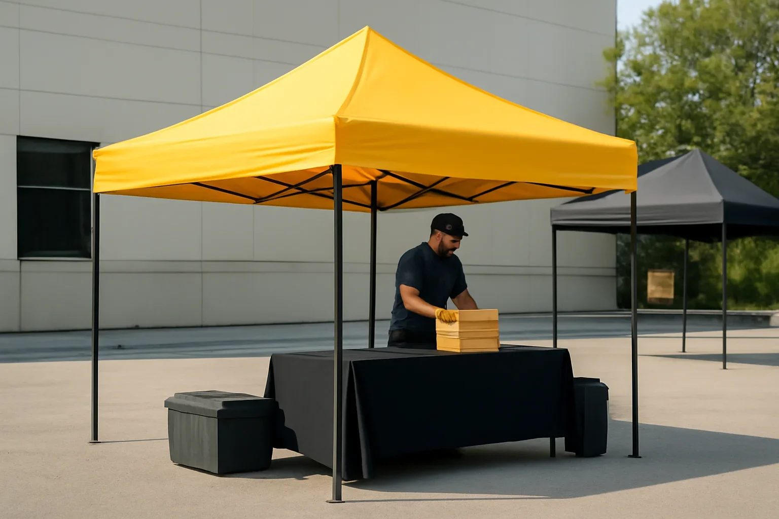 Portable vs Instant Canopy Tents: Which One Is Right for You? setup showing a commercial canopy tent in use