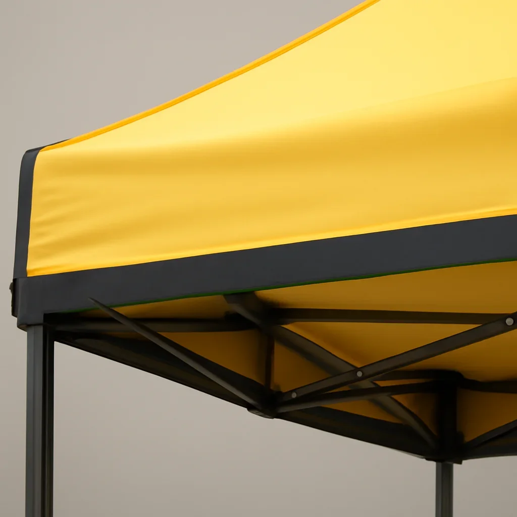 Close view of the best canopy tents for outdoor events and brand activations materials, frame, or setup details