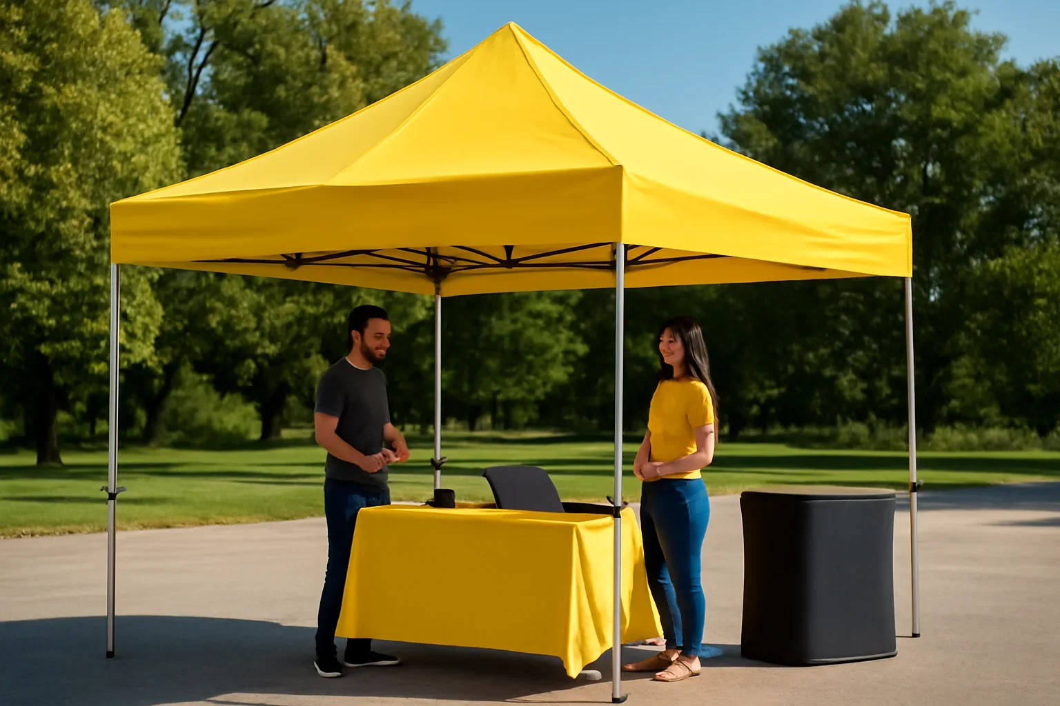 Custom Canopy Tents setup showing a commercial canopy tent in use