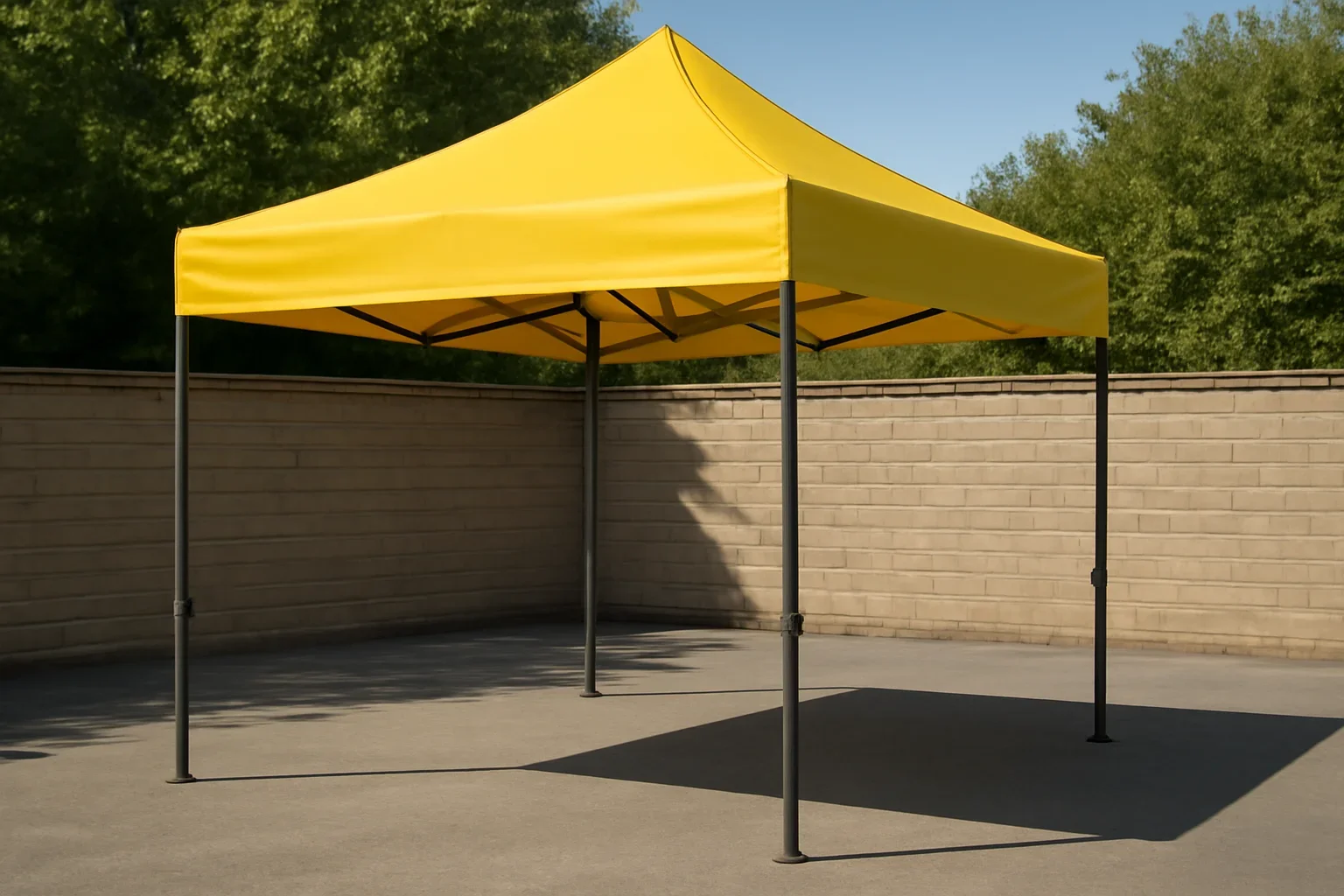 FAQ setup showing a commercial canopy tent in use