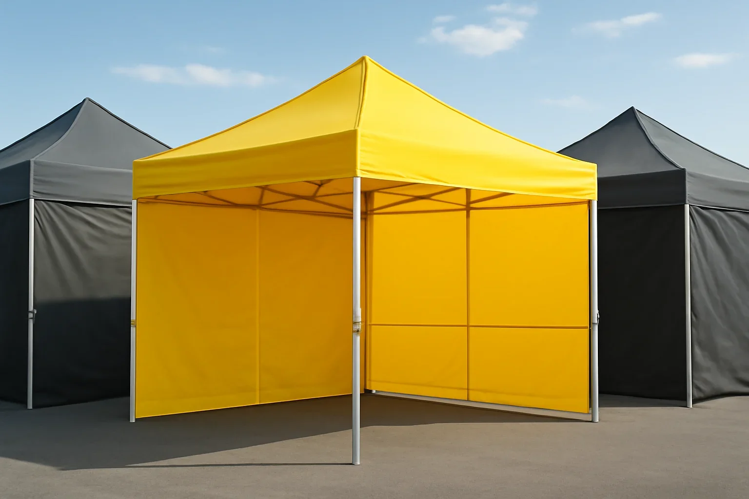 Canopy Tents With Sidewalls setup showing a commercial canopy tent in use