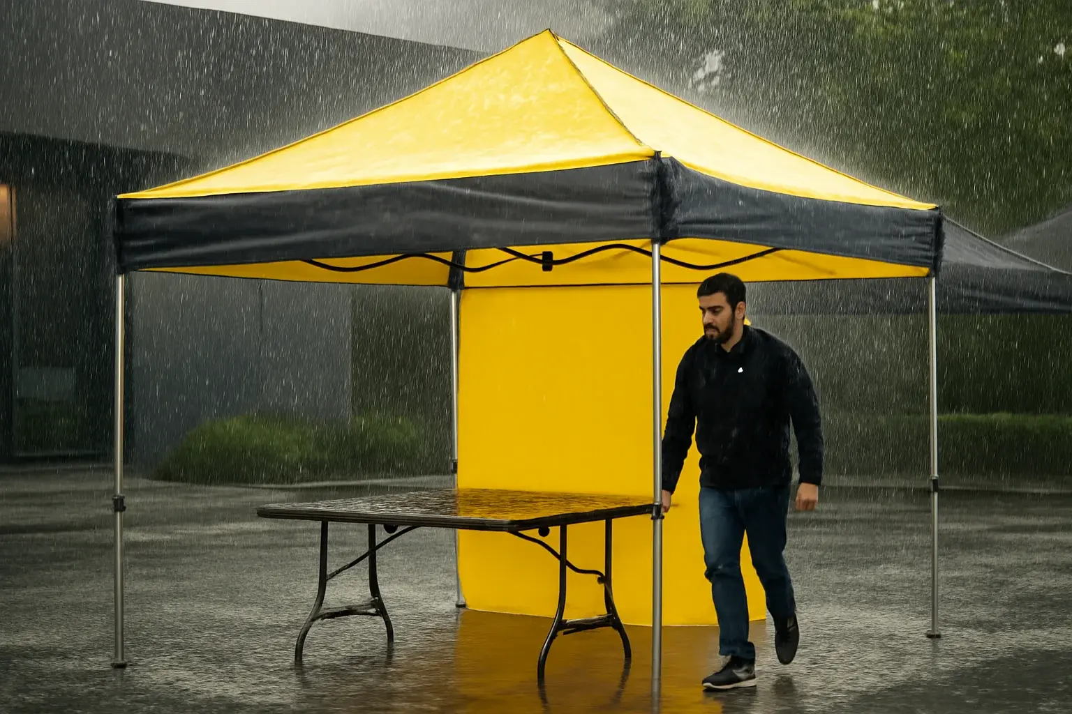 Waterproof Canopy Tents setup showing a commercial canopy tent in use