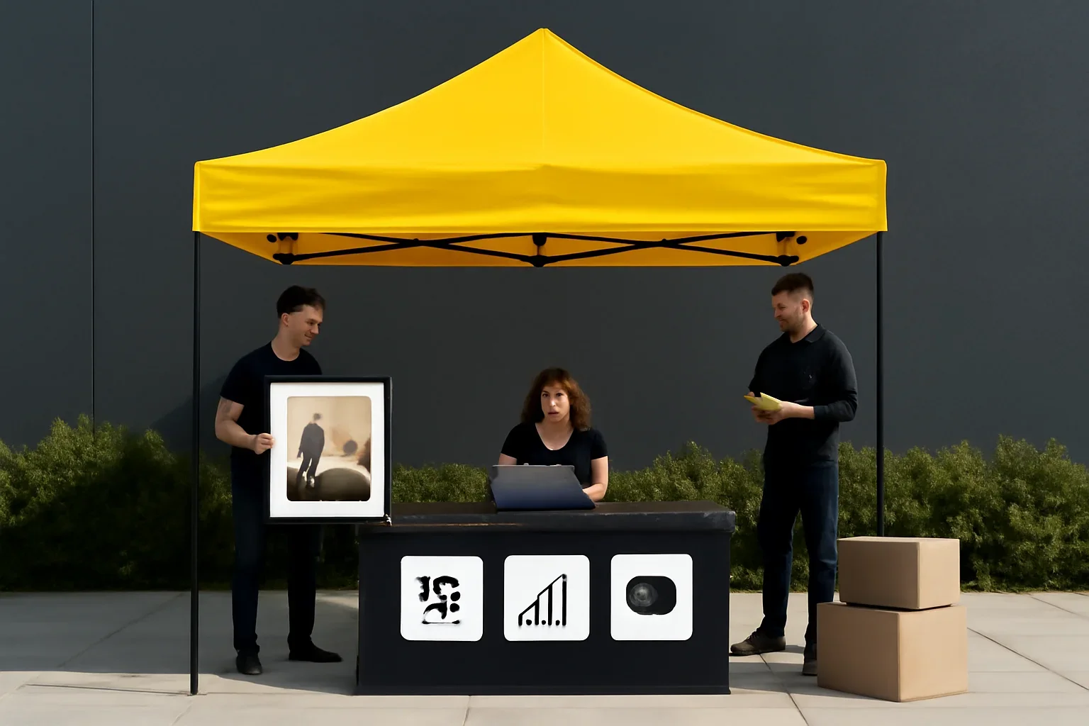 Integrations setup showing a commercial canopy tent in use
