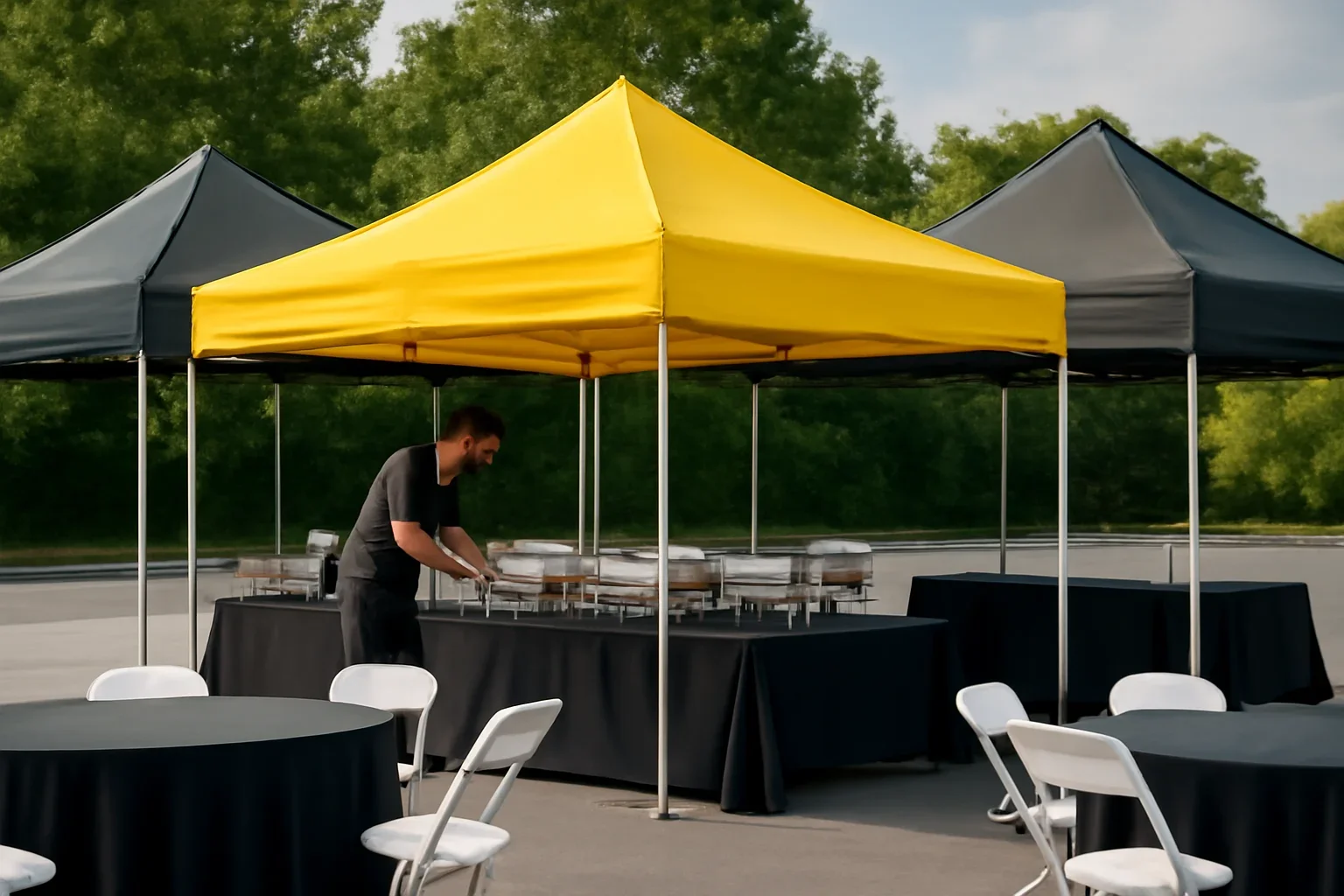 Large Canopy Tents setup showing a commercial canopy tent in use