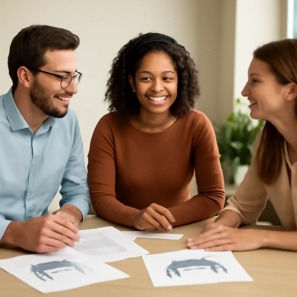 Team discussing pricing options before ordering