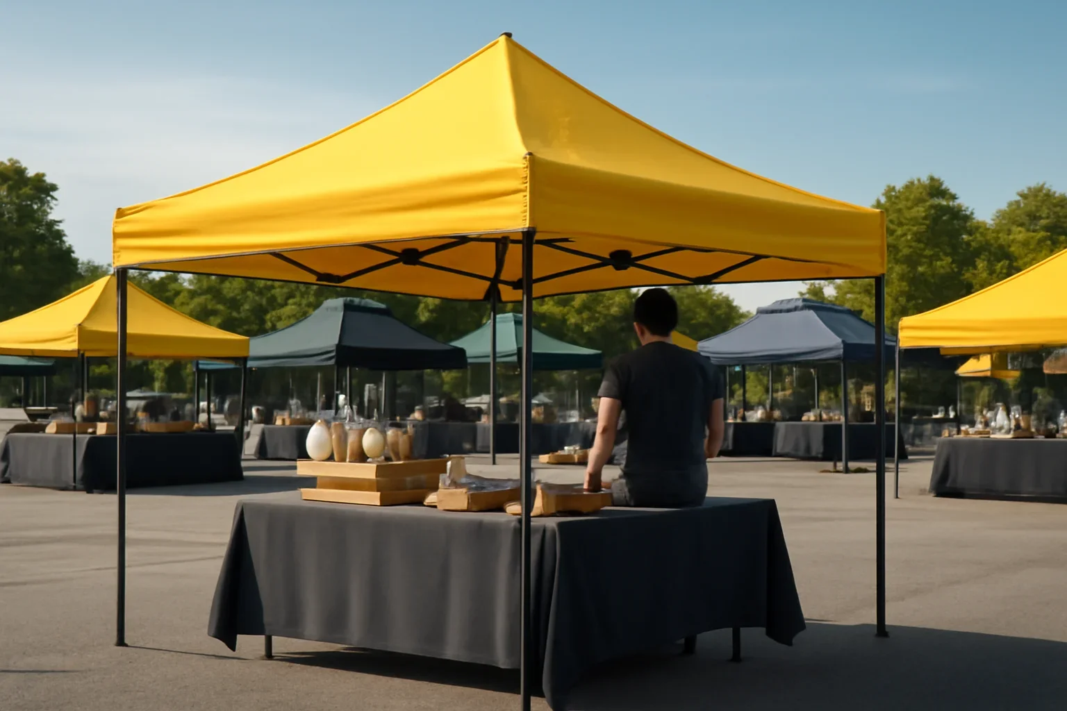 Vendor Canopy Tents setup showing a commercial canopy tent in use
