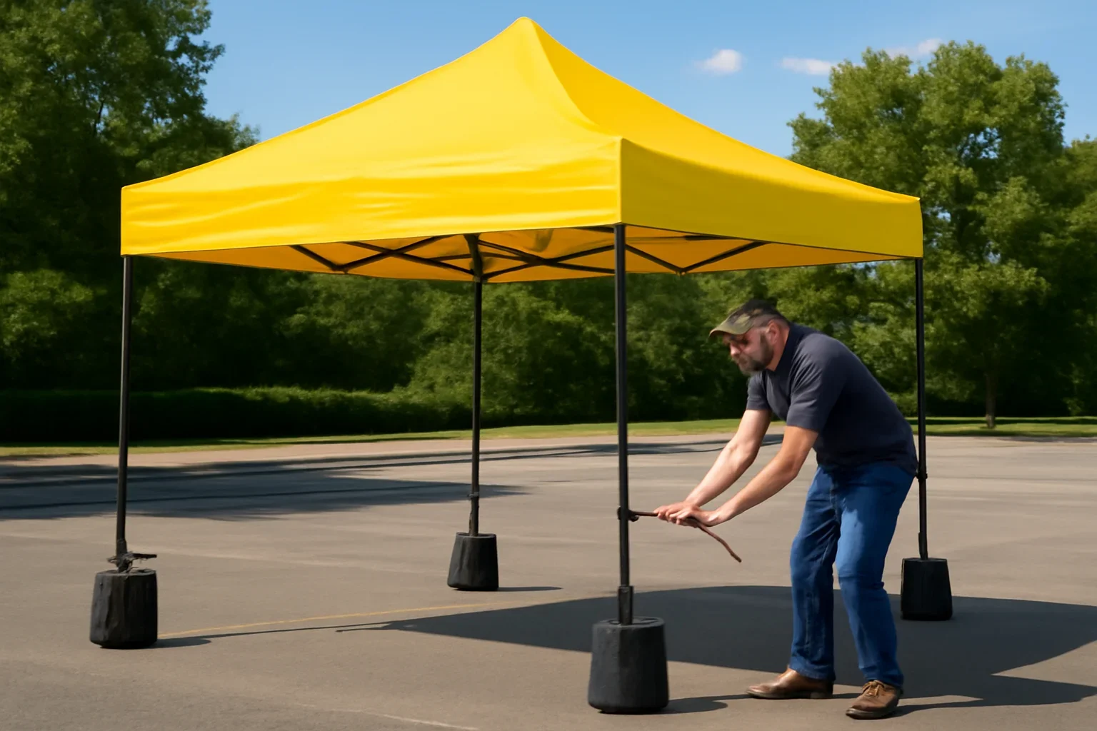 Canopy Tent Setup & Safety Guide setup showing a commercial canopy tent in use