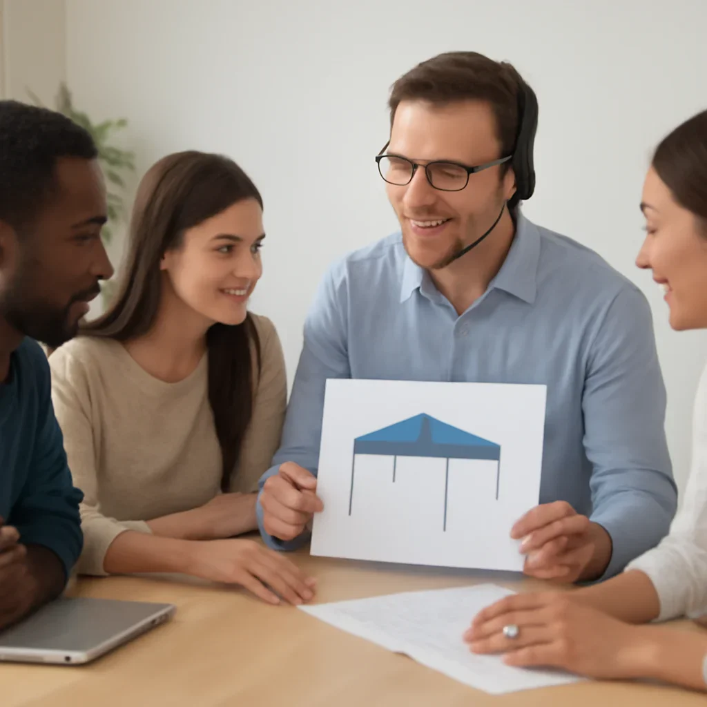 Team discussing support options before ordering