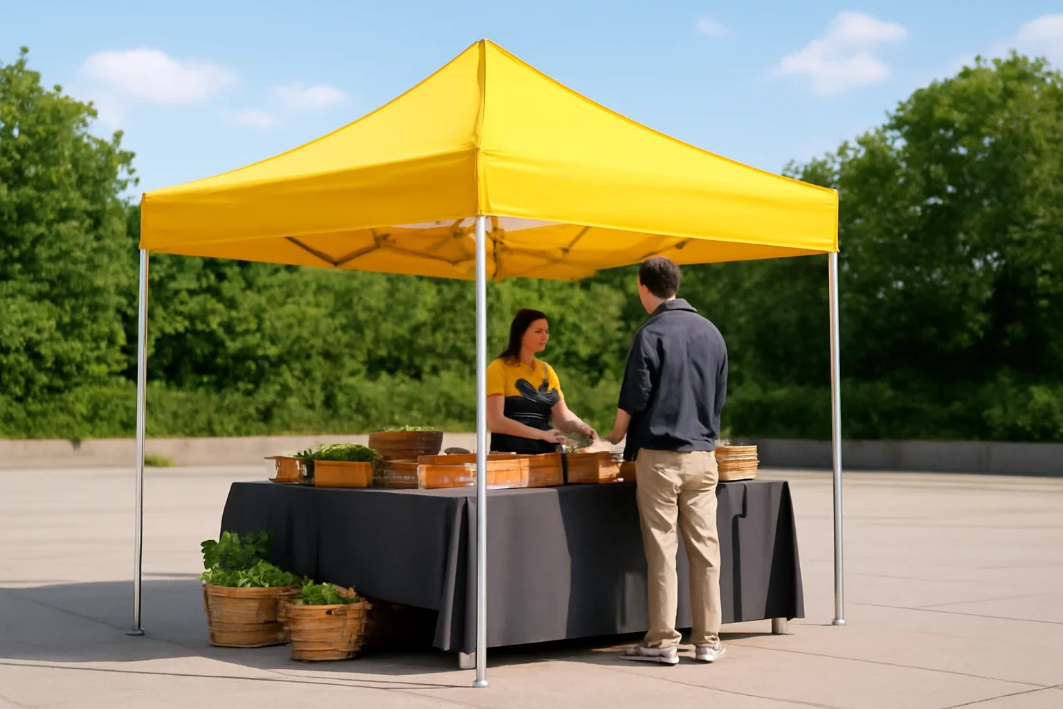 What Size Canopy Tent Do I Need? setup showing a commercial canopy tent in use